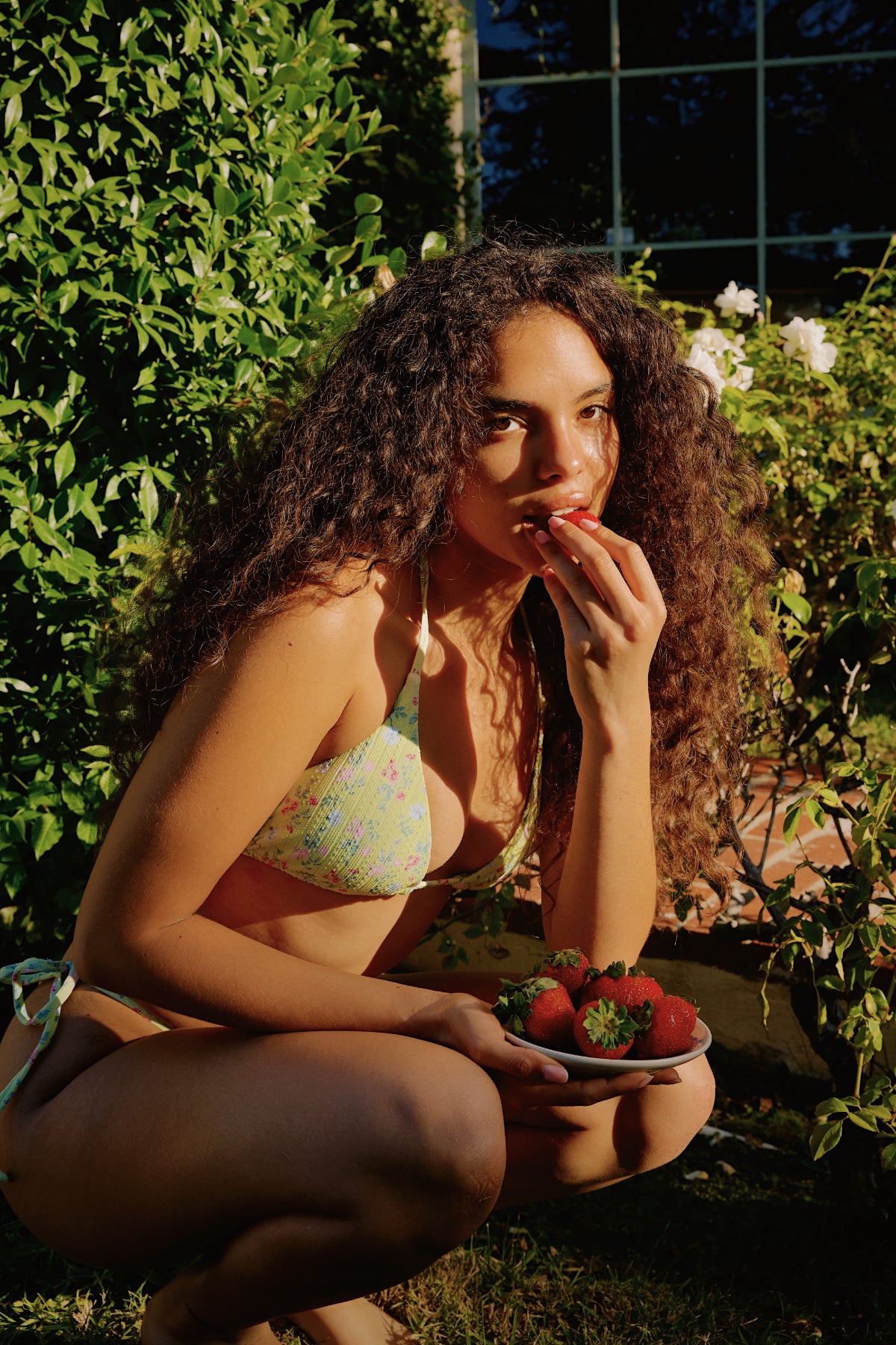 Palm Tie Back Triangle Bikini Top